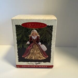 Barbie Keepsake Ornament - Burgundy and Gold